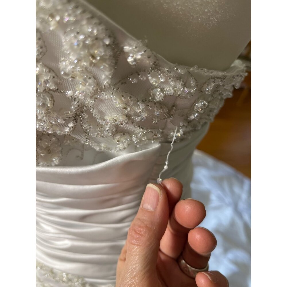 Maggie Sottero Imperial Gown Brielle Wedding Dress Strapless Bustle Train 12 - Picture 8 of 16